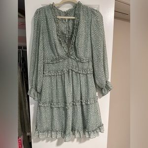Blueish green flowy dress! - size M